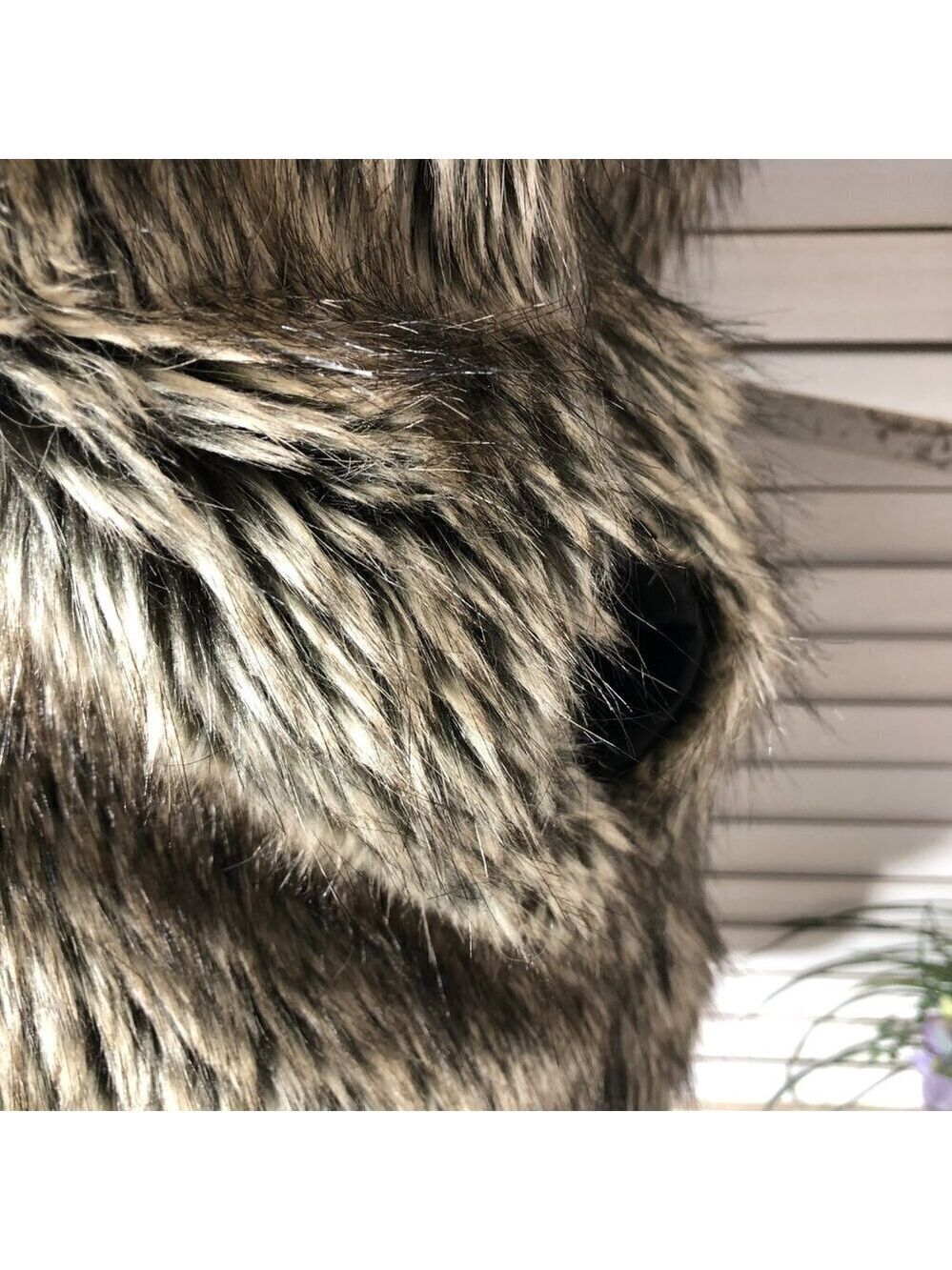 ASOS Faux Fur Vest Brown Gray Large - Picture 10 of 11